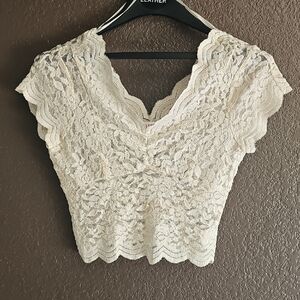 Chic Cream Lace Blouse